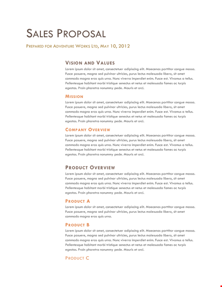 sales proposal template - streamline your magna fusce experience template