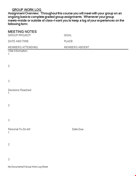log sheet for organizing and tracking activities in your group - ctr optimized! template