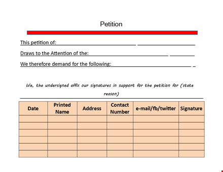 create a powerful petition with our attention-grabbing petition template template