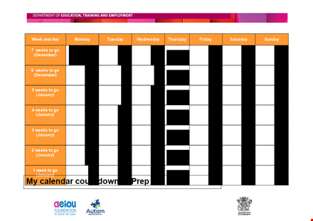 printable countdown calendar template template