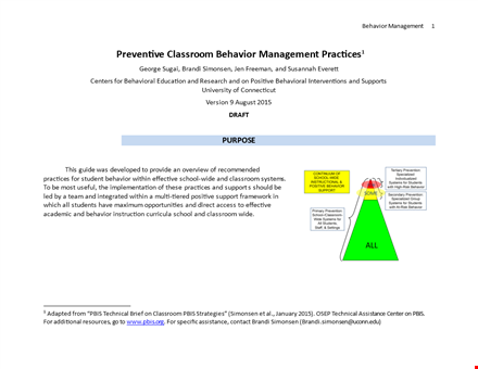 effective classroom management plan for expected behavior | school teaching tips template