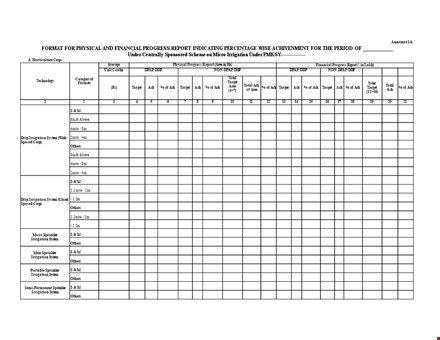 physical and financial progress report format: achieving systematic progress in irrigation template