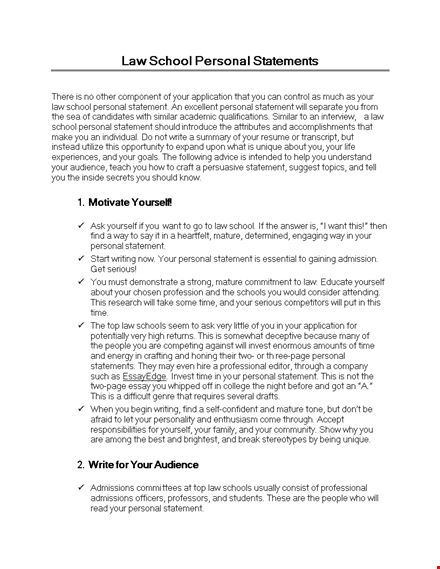 law school personal statement format - create a compelling school personal statement template