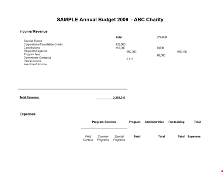 company annual budget template template