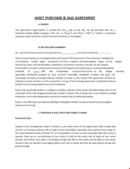 professional purchase agreement template - simplify buyer-seller transactions template