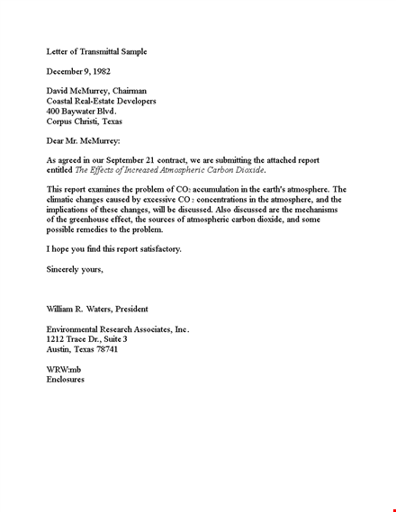 letter of transmittal template for report in texas | carbon-reduction at mcmurrey template