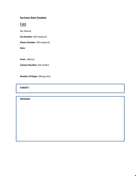 best fax cover sheet template - easy to use | free download template