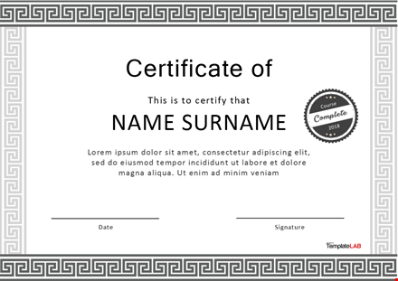 certificate completion - get your certificate of completion today template