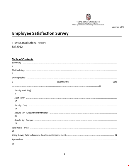 employee staff satisfaction survey template template