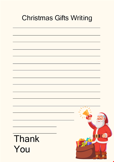 free lined paper template for writing | perfect for christmas thank you cards and gifts template