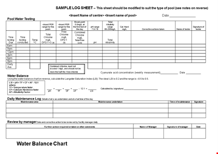 log sheet template