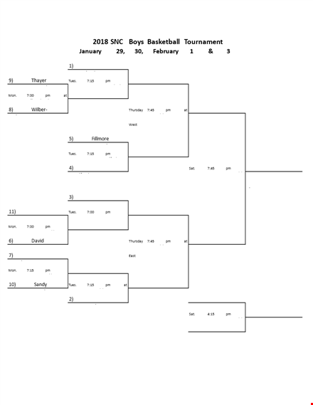 free basketball tournament bracket template - january tournament template