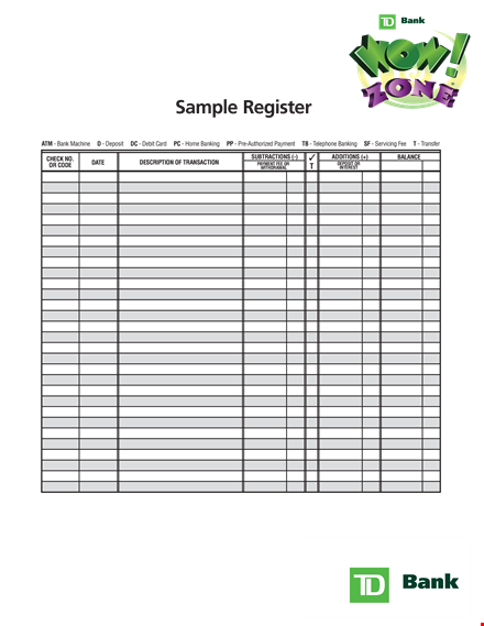 easily track your payments and deposits with our checkbook register template