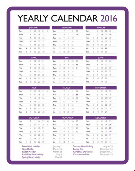 printable yearly template