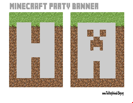 minecraft birthday banner - buy customizable party decorations template