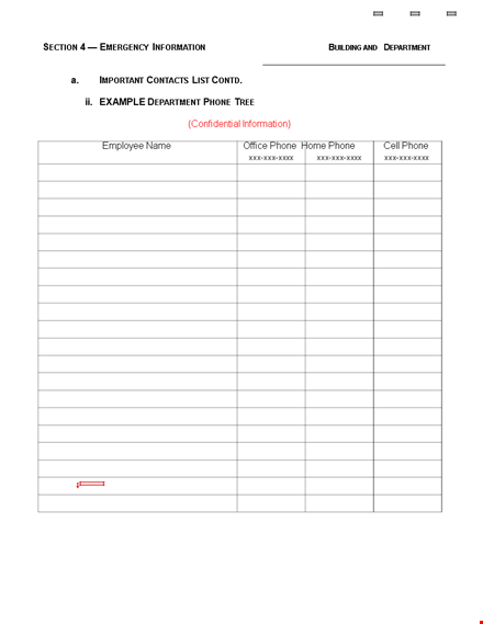 phone tree template - organize your department's phone information template