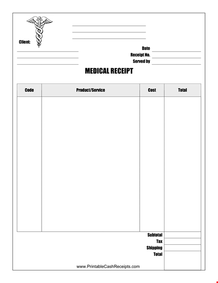 medical receipt example template