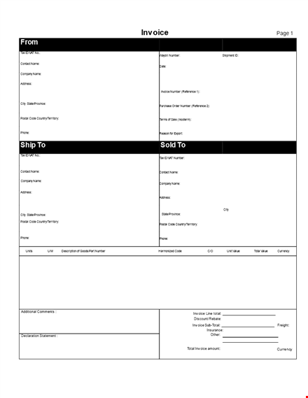 invoice cash - easy invoicing | invoice number, total, and country template