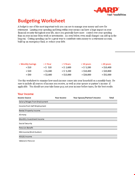 home budgeting worksheet: track and manage your expenses, total income, and other financial matters template