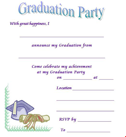 unique graduation invitation templates - customize & print template