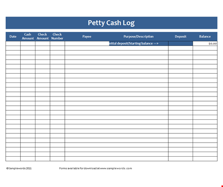 track your petty cash with a convenient log template