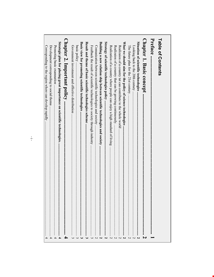 table of contents template pdf | policy, basic, scientific technologies | promoting template