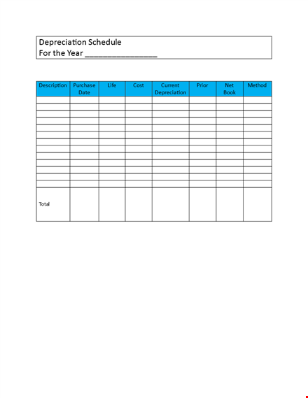 easily track and manage asset depreciation with our depreciation schedule template template