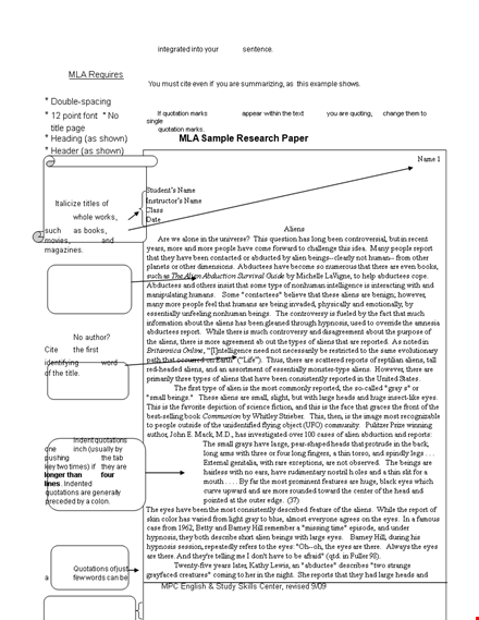 faculty mla research paper template