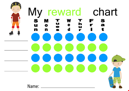 reward chart for kids - track progress and improve behavior template