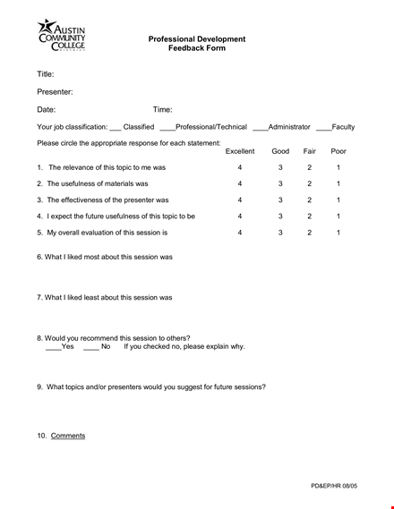 professional development template