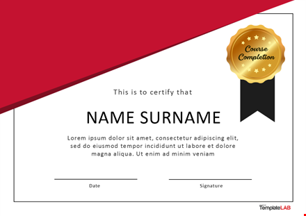 certificate completion - download professional certificate templates template