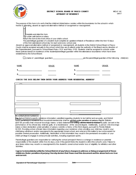 proof of residency letter template