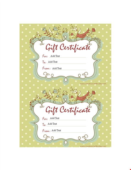 sample gift certificate template template