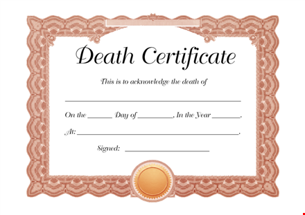 death certificate template - create official death certificates online template