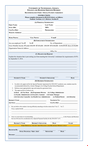 payment agreement template template