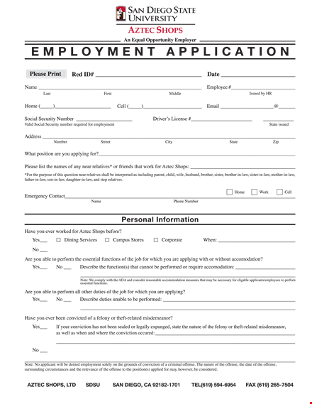 best employment application template - create a professional job application template