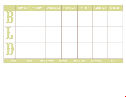 Get Organized with the Best Meal Plan Template