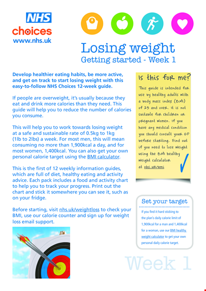 weight loss plan template