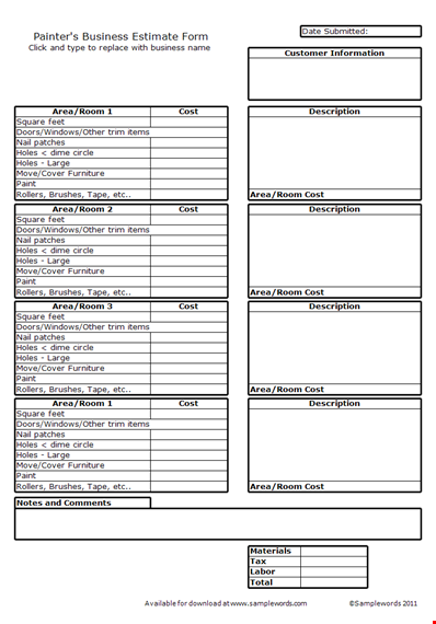 easy estimate template - create accurate estimates | free download template