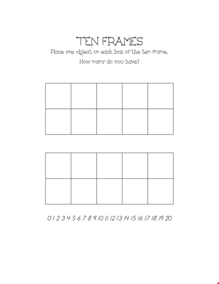 ten frame template - free printable and customizable ten frame template template