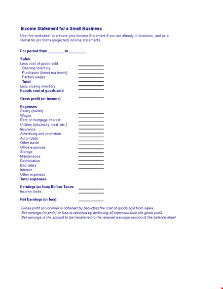 free income statement template | track expenses, profit, earnings template