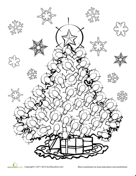 colorful christmas light coloring page for festive fun template