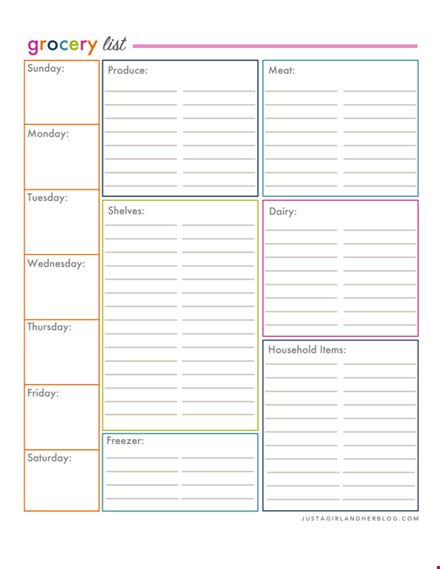 organize your shopping with our grocery list template – template