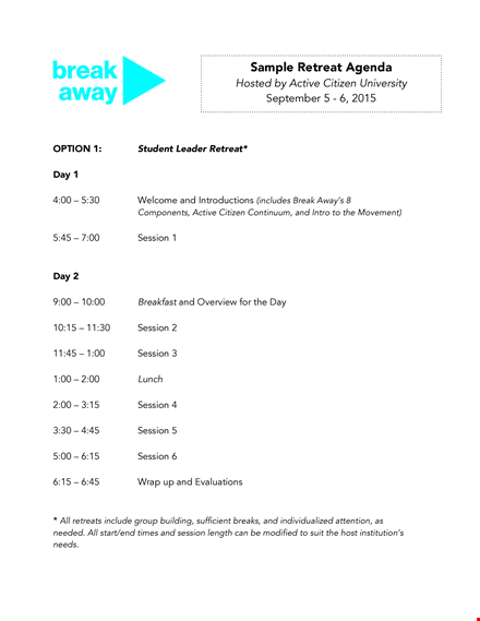 retreat agenda template