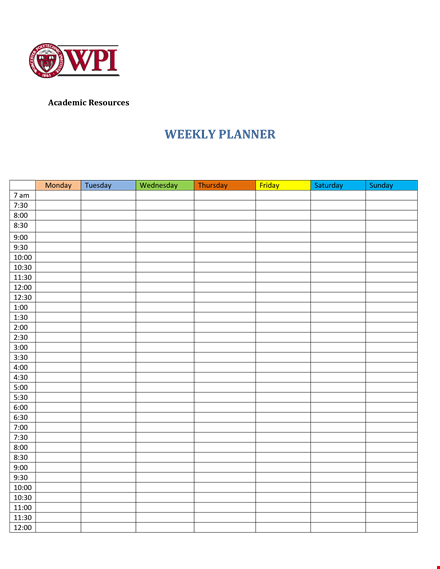 free printable weekly planner template template