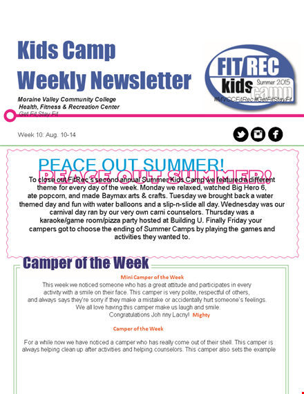 newsletterweek template