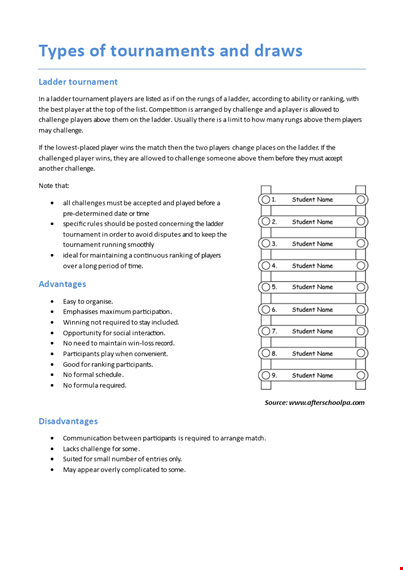 create a perfect tournament bracket - round up your players template