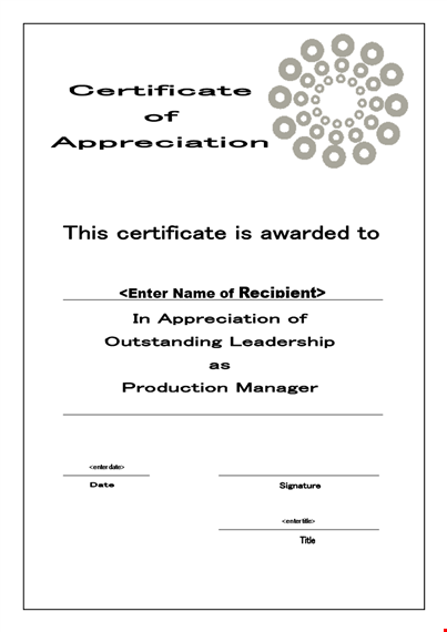 certificate of appreciation template - free printable template