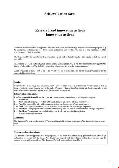 self evaluation examples template