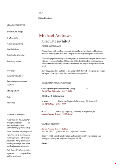 resume format for graduate engineering - skills, abilities, building & regulations design template